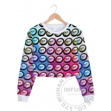 Women Crop Top Sweatshirt with Full Sublimation Printing